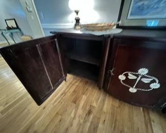 Dark Rosewood 3 Door Buffet with Dragonfly Design