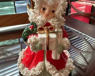 Napco Christmas Angel Girl Holding Presents Figurine - S116A