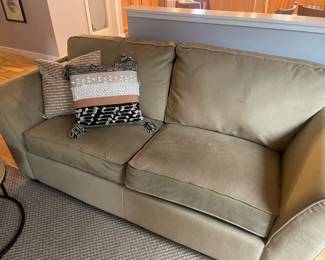 Khaki Faux Suede Love Seat