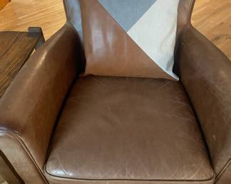 Cognac Brown Leather Arm Chair