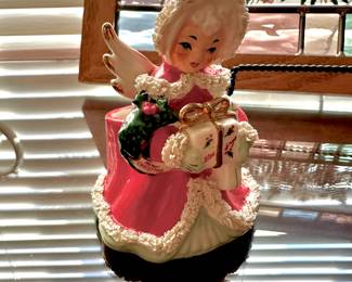 Napco Christmas Angel Girl Holding Presents Figurine
