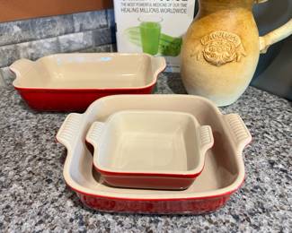 Set of 3 Le Creuset Stoneware Heritage Baking Dishes