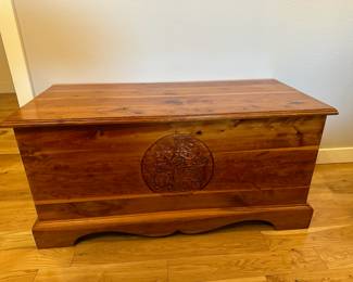 Cedar Blanket Chest with Rose Motif