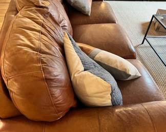 Cognac Brown Leather Couch