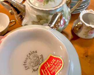 Lefton China Green Heritage Tea Set