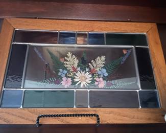 Stained Glass Window with Pressed Flowers