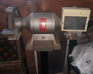 Bench grinder on a stand