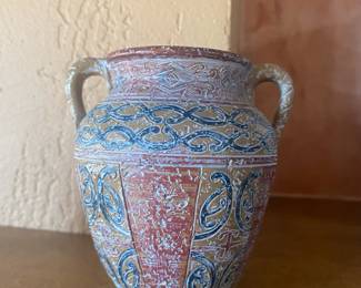 Vintage Handmade and Hand painted Clay Handle Pottery