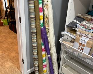 Rolls of upholstery fabric