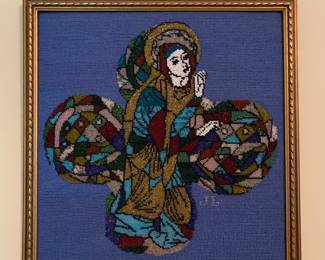 Framed beaded artwork