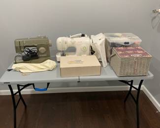 Sewing machines; craft supplies and storage