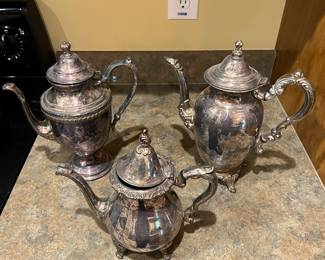 Silver-plate teapots