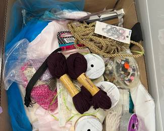 Big box of art supplies, craft supplies, and sewing supplies