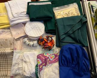 Linens - Table cloths (of all shapes and sizes), placemats, napkins and rings