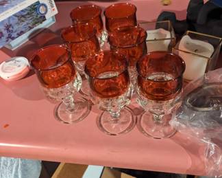 I am calling these red cordial glasses--you are free to call them whatever you would like