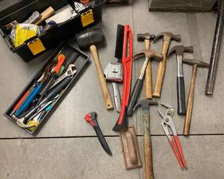 Assorted Hammers And Assorted Hand Tools