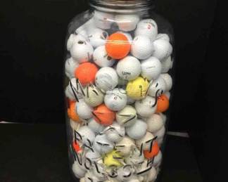 Large Masons Jar Full Of Golf Balls  Tees