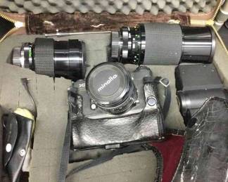 Very Nice Minolta XD11 35 MM With Extra Lenses And Tripod