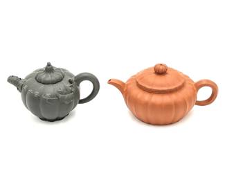Pair of Vintage Yixing Clay Teapots