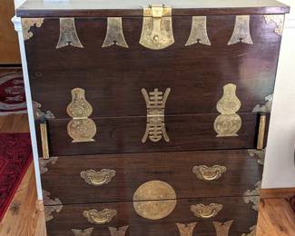 Japanese Tansu Traditional Portable Secretary Desk Dresser 36w x 18d x 45h