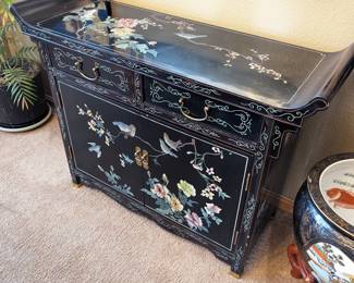 Chinese Hand Painted Lacquered Altar Cabinet 41w x 14d x 31h