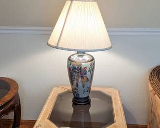 Large Chinese Table Lamp with Crackle Glaze - 33h