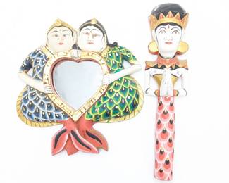 Two Asian Wooden Wall Hangings