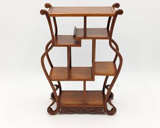 Chinese Rosewood Tabletop Display Stand Shelf - 10.5w x 5.25d x 14.5h