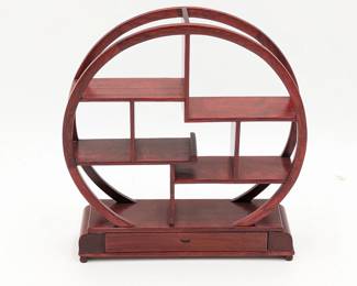 Chinese Rosewood Tabletop Display Stand Shelf - 9.75w x 2.25d x 10.25h