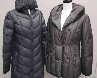 Larry Levine Down Black Womens Jacket Size Small And London Fog Black Down Long Coat Size Medium