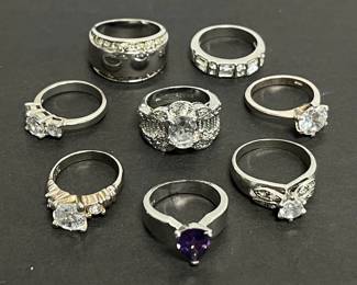 Silver Toned Rings Various Sizes