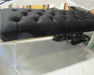 Pair of lucite legged window benches