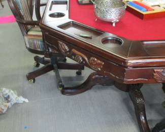 Terrific card table and six chairs