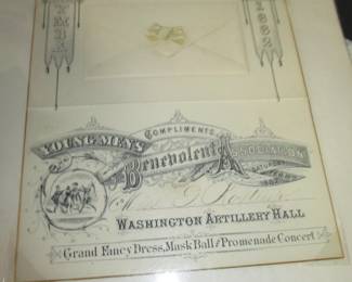 1882 Masked Washington Artillery Ball invitation