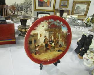 Huge French platter, hand painted, depicting a Spanish scene