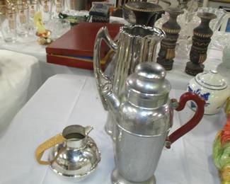 MCM chrome pitcher, thermos and pitcher