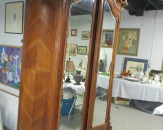 Superb Louis XV style 19th century carved walnut armoire