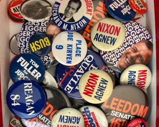 Check out the vintage election buttons! 