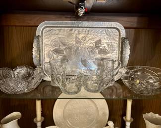 Crystal & Silverplated Tray