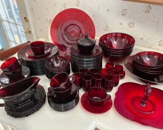 Anchor Hocking & Arcoroc Ruby Red Glassware