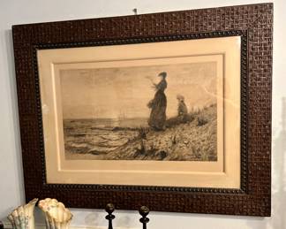 1885 “The Parting Wave” in Gorgeous Antique Frame