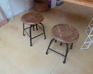 pair stools iron base adjustable