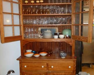 large pine cabinet
