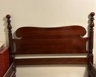 Real, solid cherry wood vintage sleigh bed