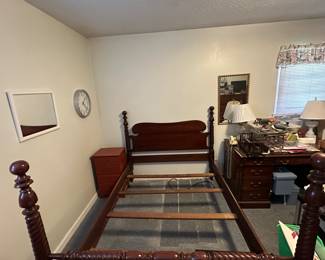Real, solid cherry wood vintage sleigh bed