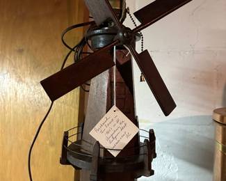 Vintage St. Augustine lighthouse lamp - 1960's , mahogany hand craved wood.