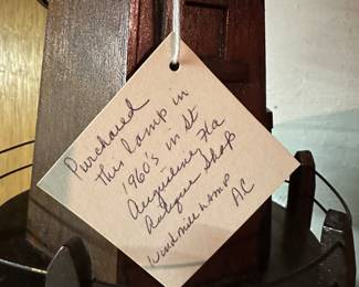 Vintage St. Augustine lighthouse lamp - 1960's , mahogany hand craved wood.