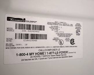 Kenmore Coldspot Refrigerator