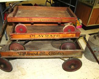 Antique Forward Coaster Wood Wagon