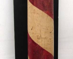 Antique red and white wood Barber Pole                                     Bloodletting Pole      